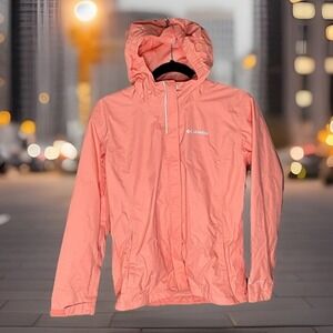 Columbia Rain Jacket Lightweight Hooded Active‎ Outdoor Coat Kid's Size L